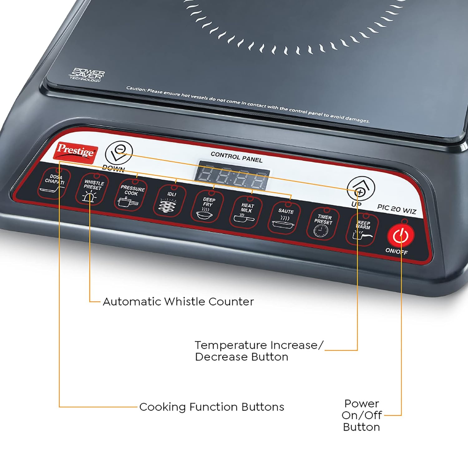 Prestige PIC 20 WIZ 1600W Induction Cooktop